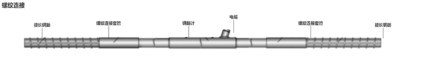 钢筋应力计螺纹连接示意