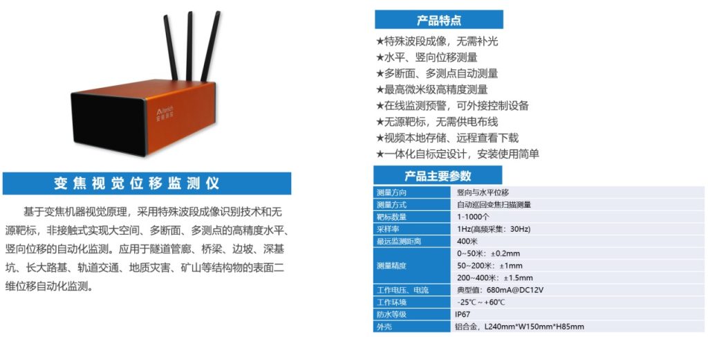 变焦视觉位移监测仪