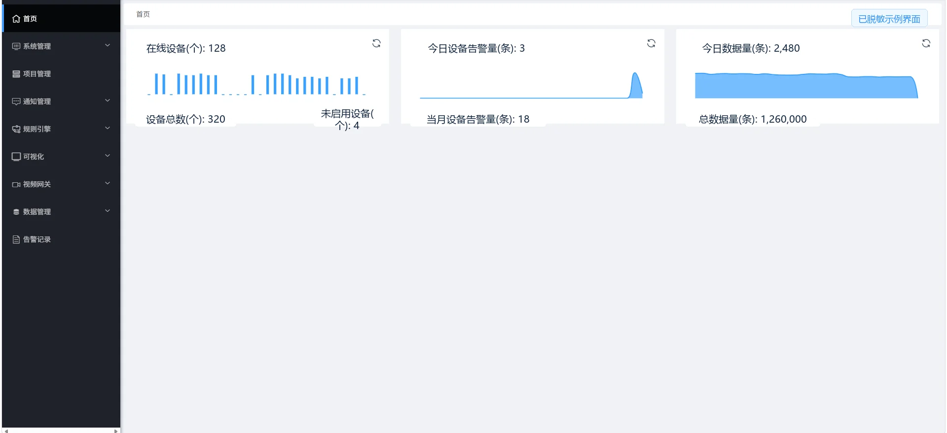 安锐科技结构监测云平台项目总览界面